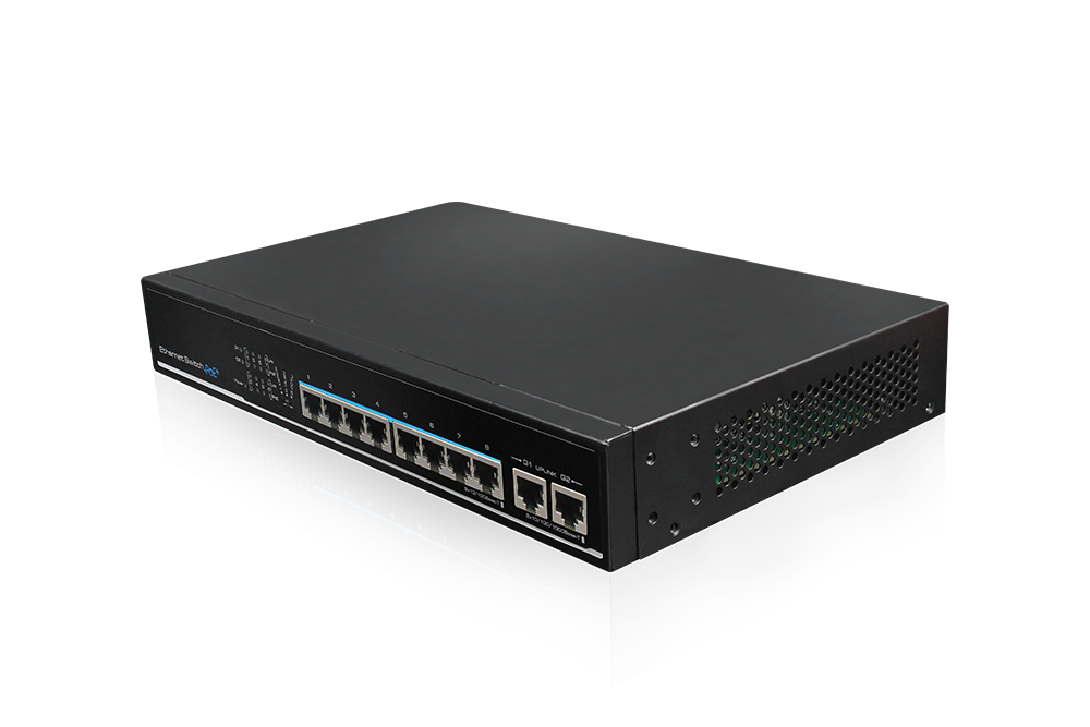 FGP-1031 10-Port Fast Ethernet PoE Switch, 2 x Uplink Gigabit RJ45, 8 PoE  Outputs, 120W PoE Power Budget - LevelOne