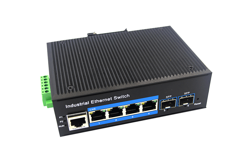 Industrial Gigabit Network Switch 4 Ports PoE + 2-Port Gigabit SFP