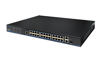  24-Port 10/100Mbps PoE+ 2-Port Gigabit RJ-45(1-Port SFP Combo) Ethernet Switch