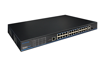 24-Port 10/100Mbps PoE+ 2-Port Gigabit RJ-45(1-Port SFP Combo) Ethernet  Switch