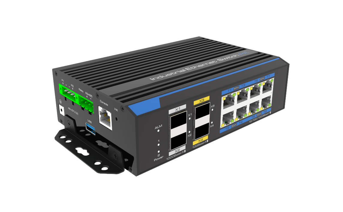  Industrial 4*GE PoE++ 4*GE PoE+ 2-Port 10G SFP+ 2-Port 1G/2.5G SFP L2 Managed Ethernet Switch