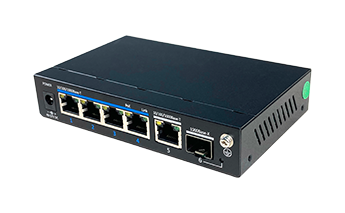 4-Port Gigabit PoE+ 1-Port Gigabit RJ-45 1-Port Gigabit SFP Ethernet Switch