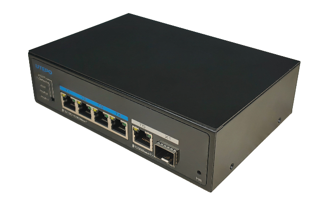 Industrial 4-Port Gigabit PoE++ 1-Port Gigabit RJ-45 1-Port Gigabit SFP Unmanaged Ethernet Switch