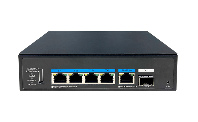 Industrial 4-Port Gigabit PoE++ 1-Port Gigabit RJ45 1-Port Gigabit SFP  Unmanage